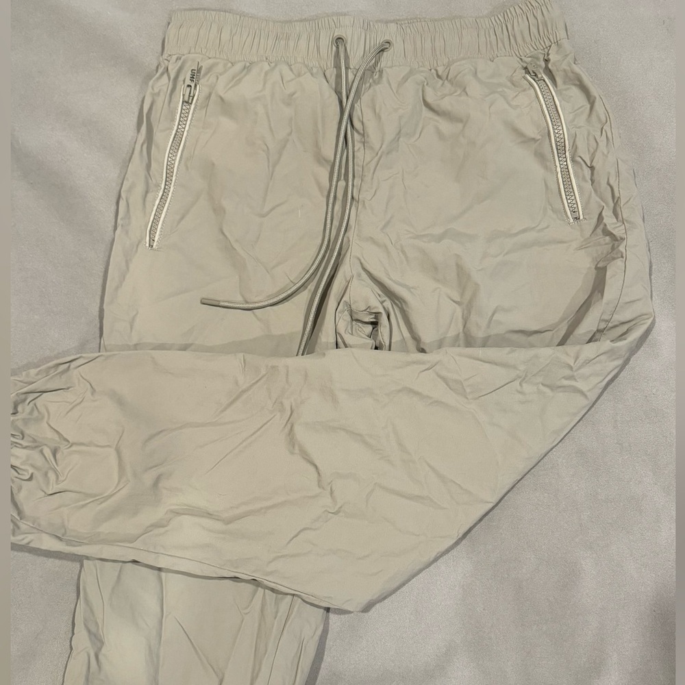 Zara small parachute jogger pants with orange embellishments. Barely worn.